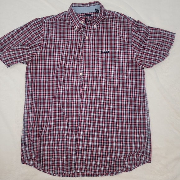 Chaps Ralph Lauren Red and Blue Casual Button Down Shirt - Picture 1 of 2